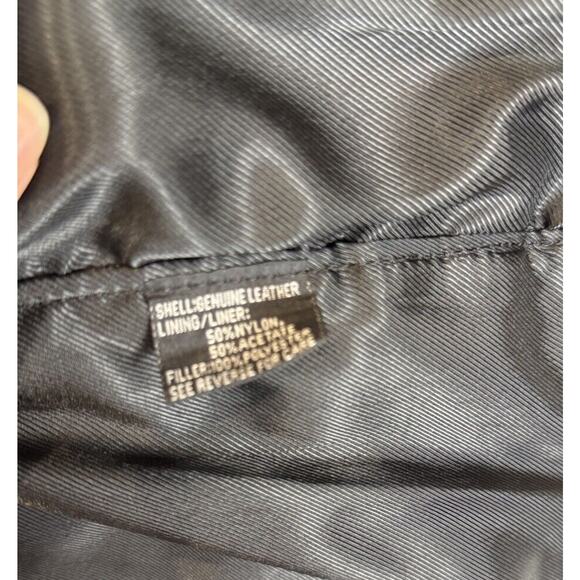 Motorcycle Biker Vest Mens XL Black Leather USA Flag Patriotic Snap Vintage 90s - Picture 6 of 7